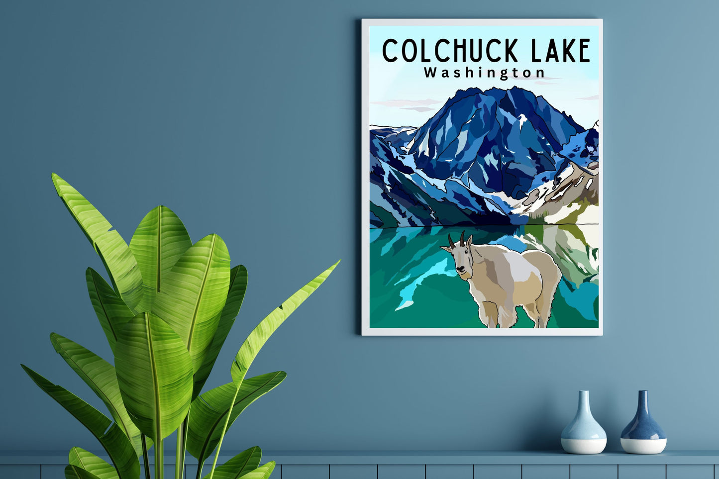 Colchuck Lake, Washington | Travel Poster Art Print - Wild Life Design Co.