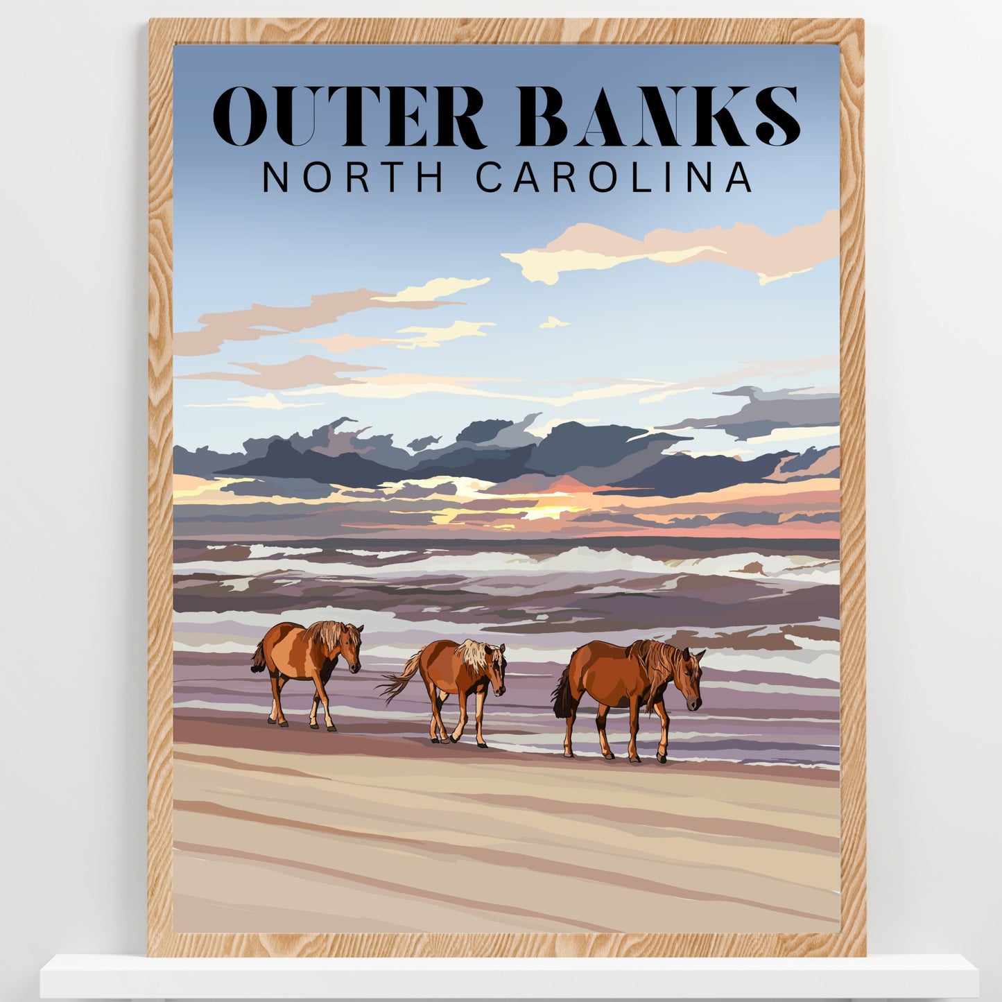 Outer Banks, North Carolina | Travel Poster Art Print - Wild Life Design Co.