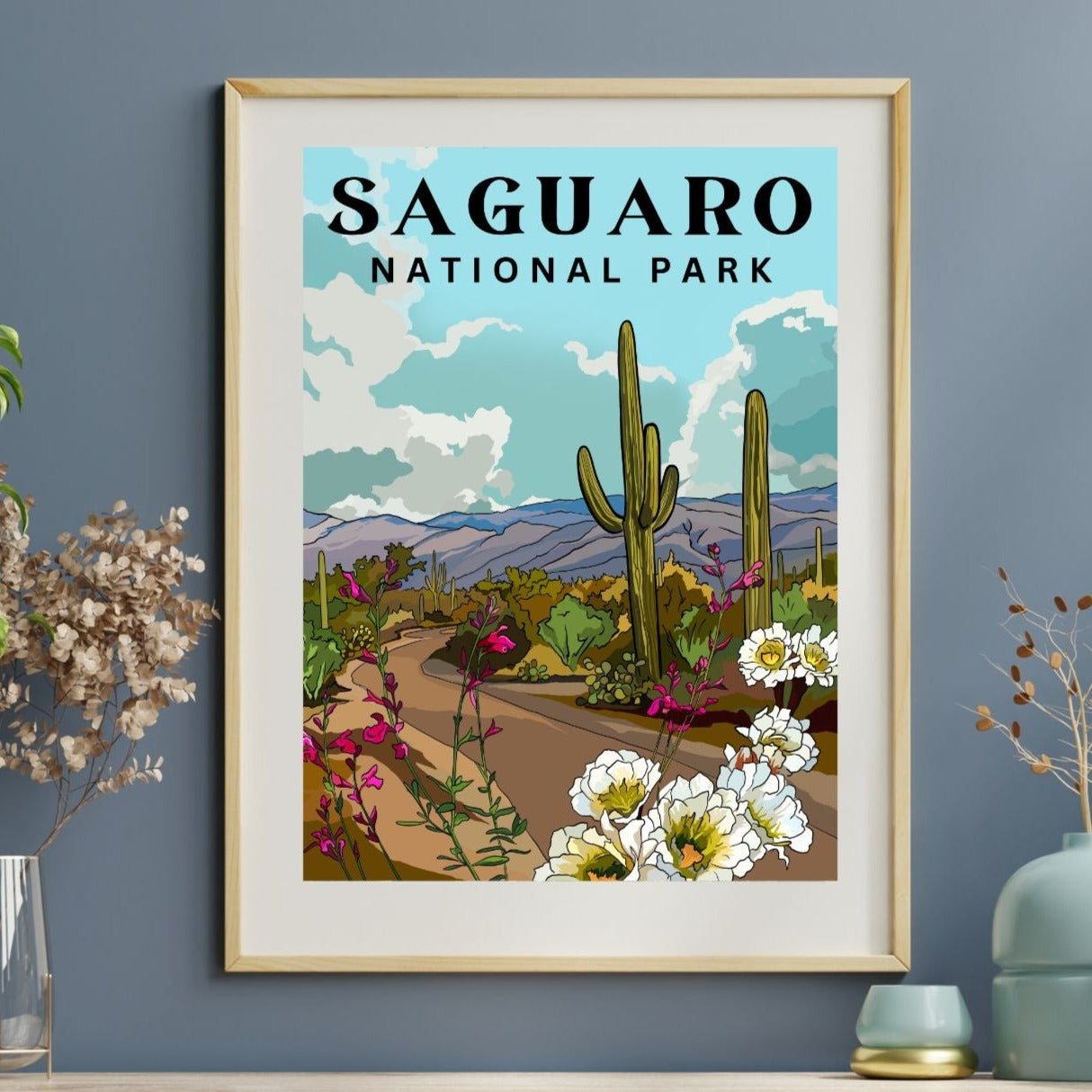 Saguaro National Park, Arizona | Travel Poster Art Print - Wild Life Design Co.