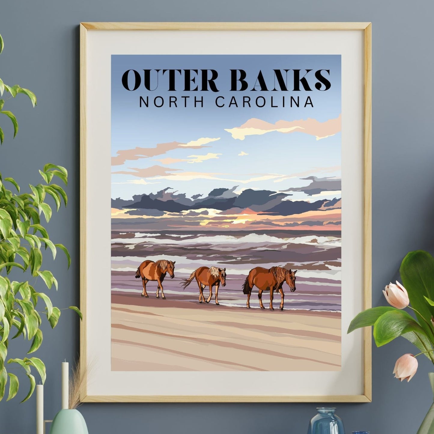 Outer Banks, North Carolina | Travel Poster Art Print - Wild Life Design Co.