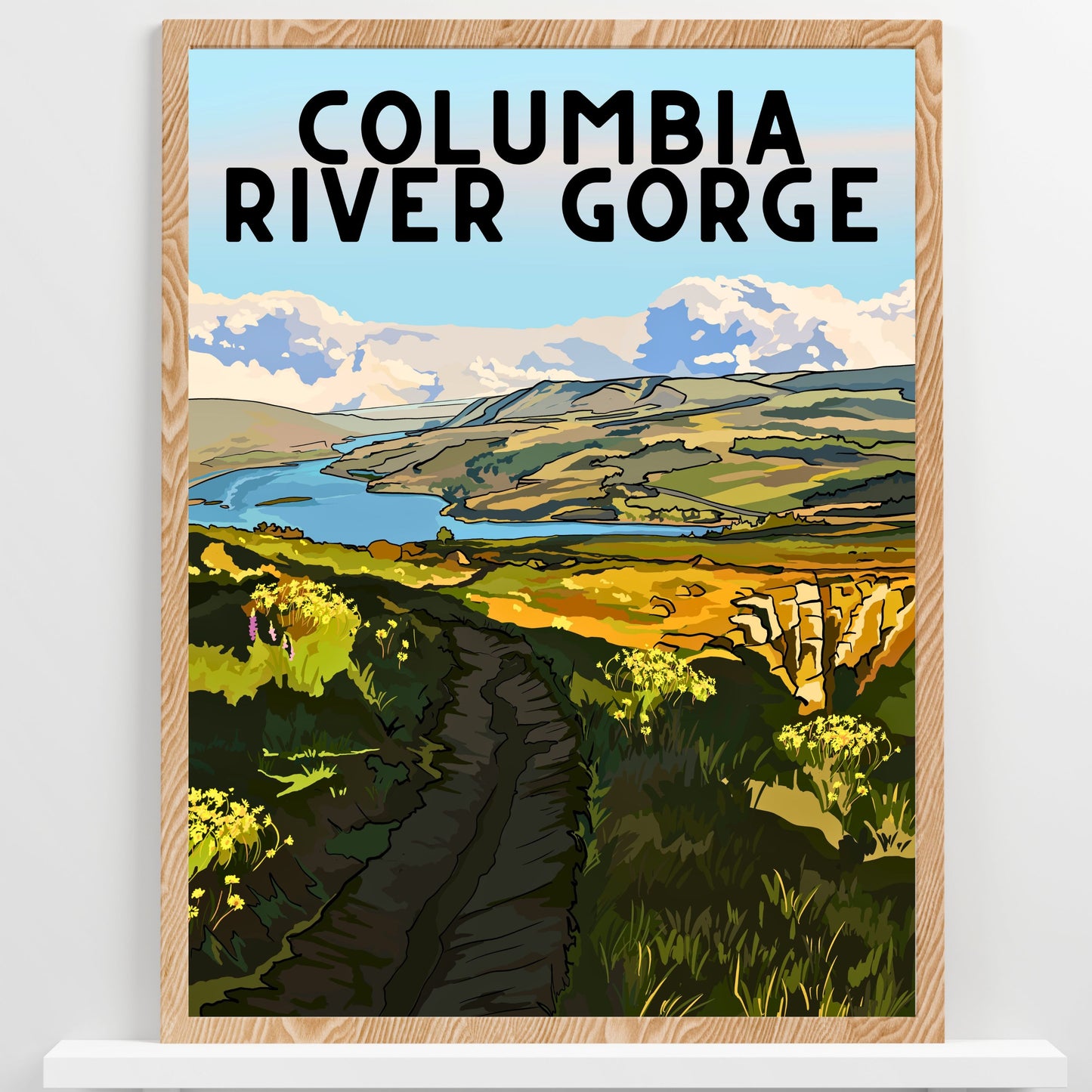 Columbia River Gorge | Travel Poster Art Print - Wild Life Design Co.