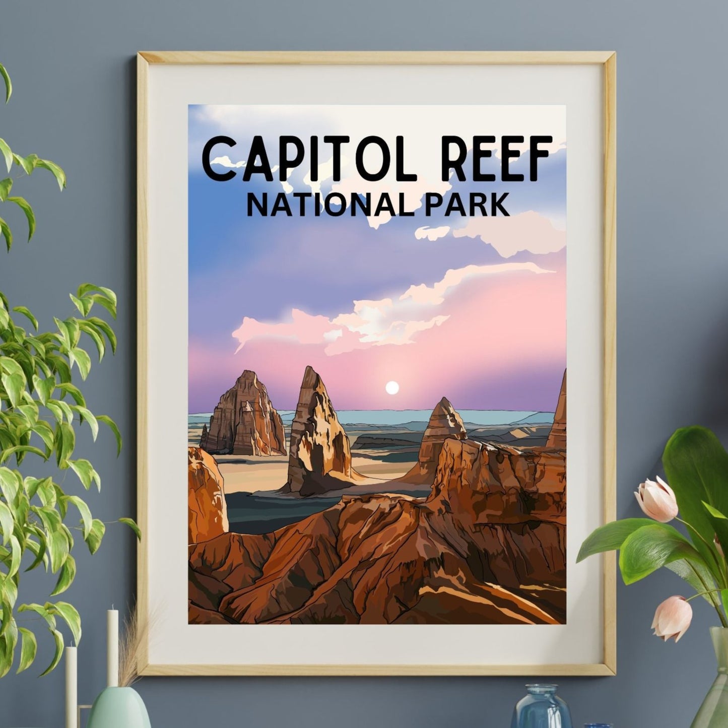 Capitol Reef National Park, Utah | Travel Poster Art Print - Wild Life Design Co.
