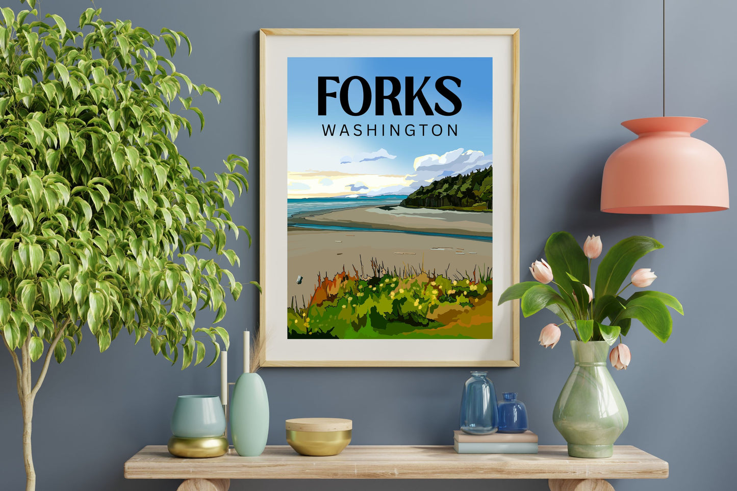 Forks, Washington | Travel Poster Art Print - Wild Life Design Co.