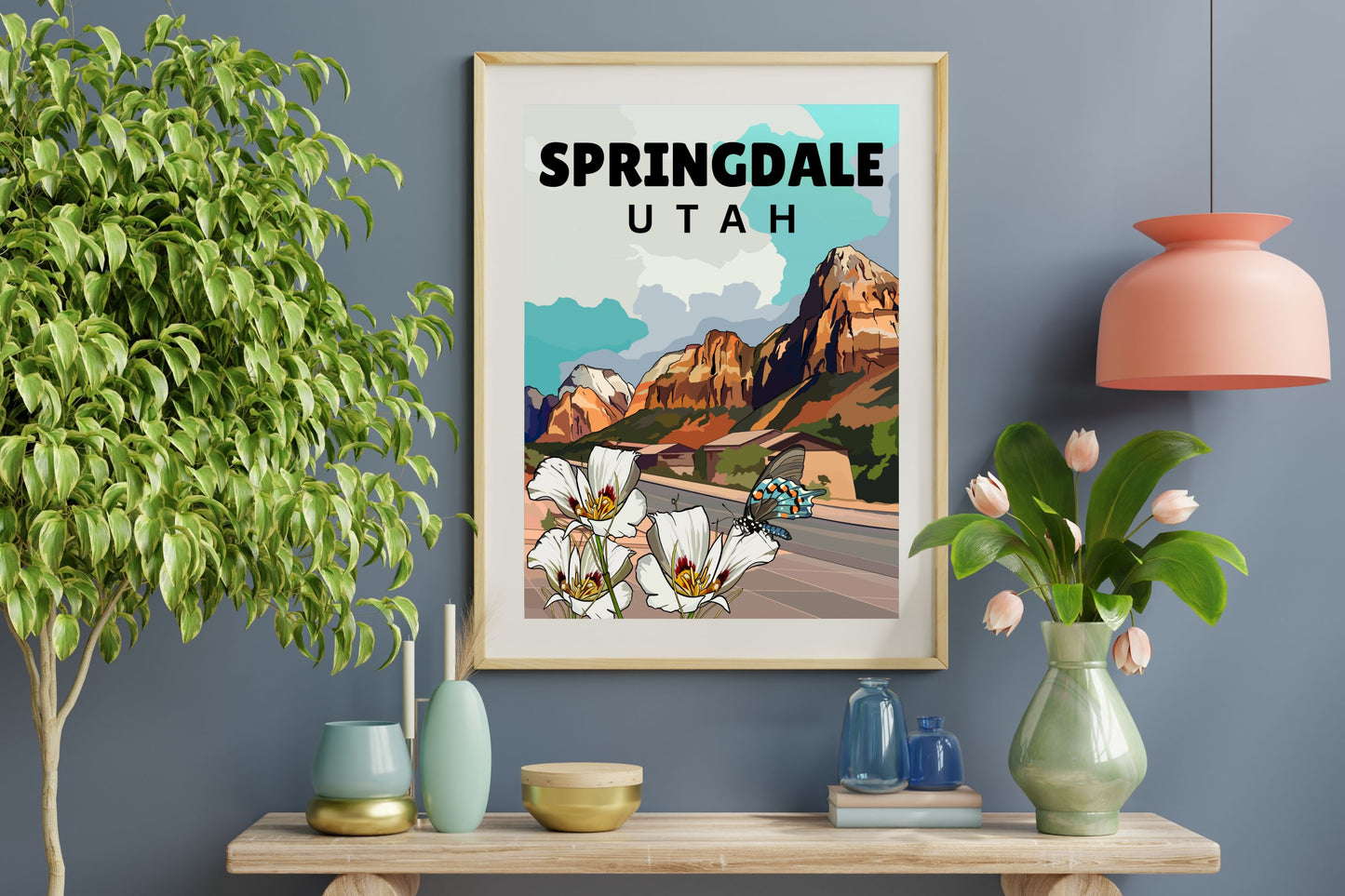Springdale, Utah | Travel Poster Art Print - Wild Life Design Co.