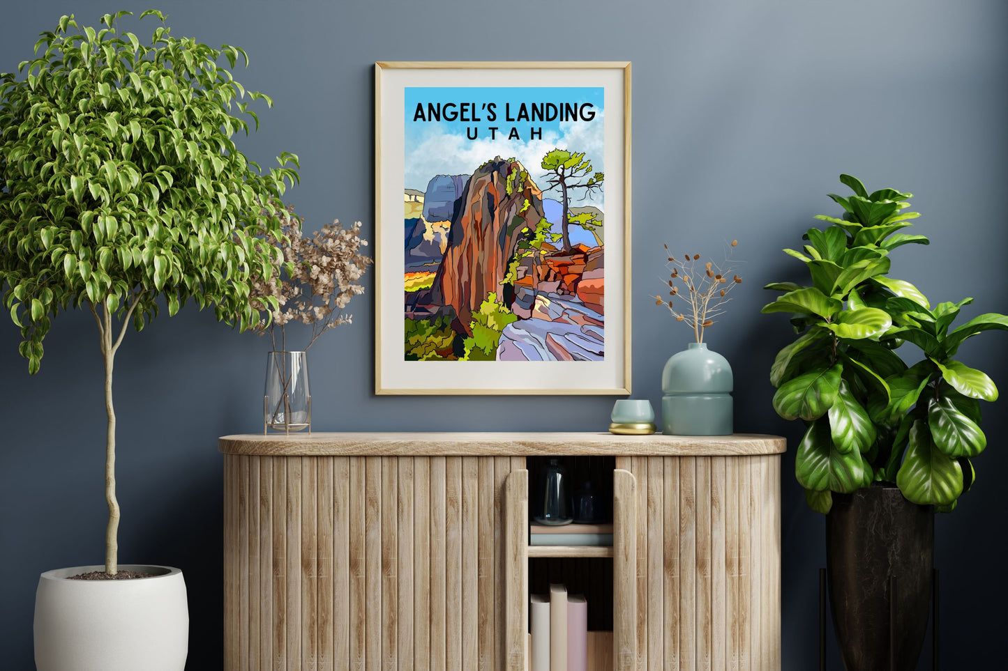 Angels Landing, Zion National Park, Utah | Travel Poster Art Print - Wild Life Design Co.