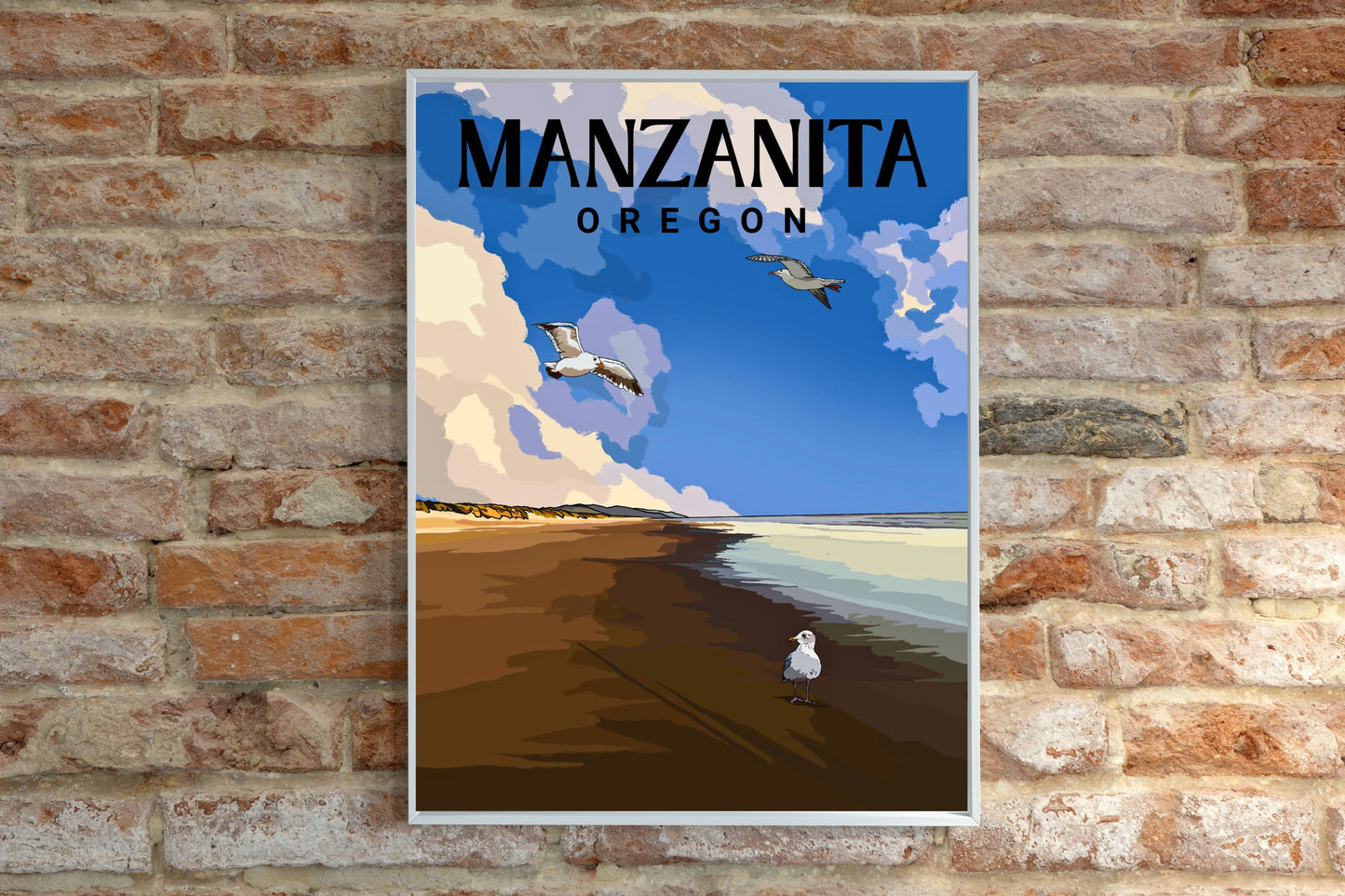 Manzanita, Oregon | Travel Poster Art Print - Wild Life Design Co.
