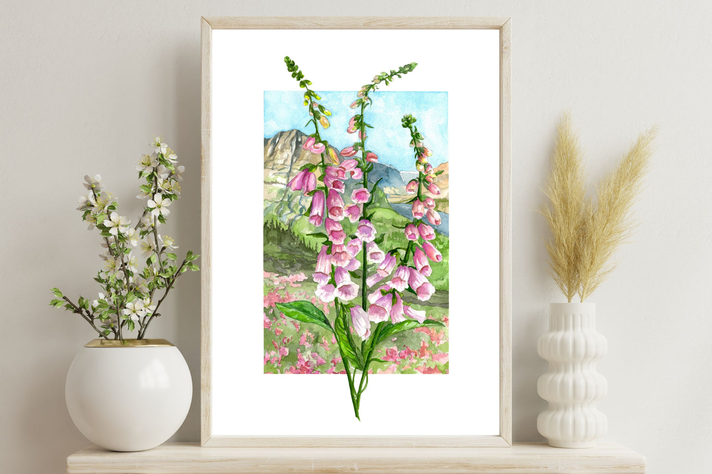 Foxglove in Bloom | Archival Watercolor Art Print - Emma H. Baldwin