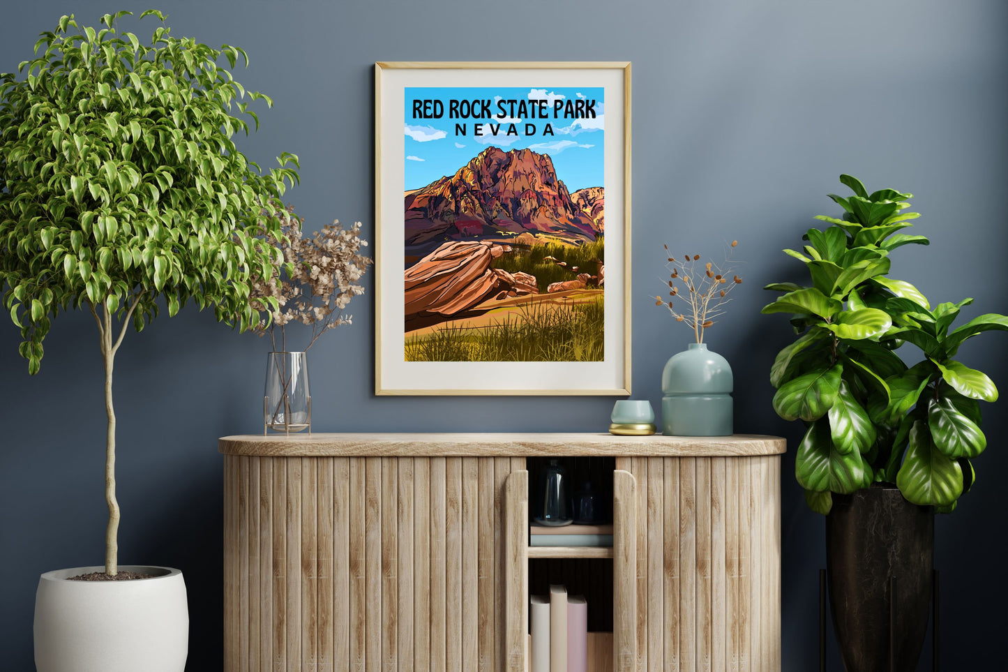 Red Rock State Park, Nevada | Travel Poster Art Print - Wild Life Design Co.