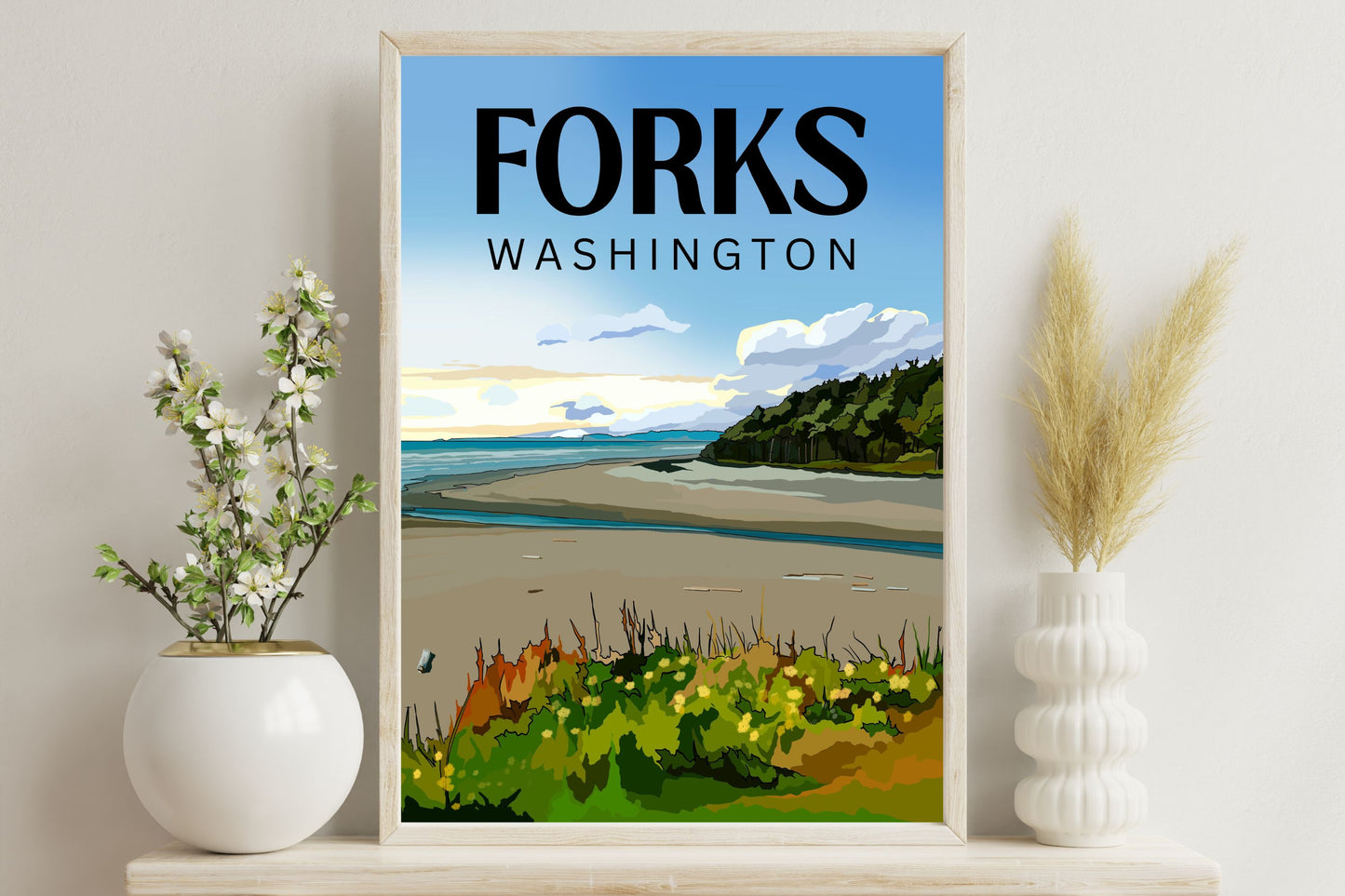 Forks, Washington | Travel Poster Art Print - Wild Life Design Co.