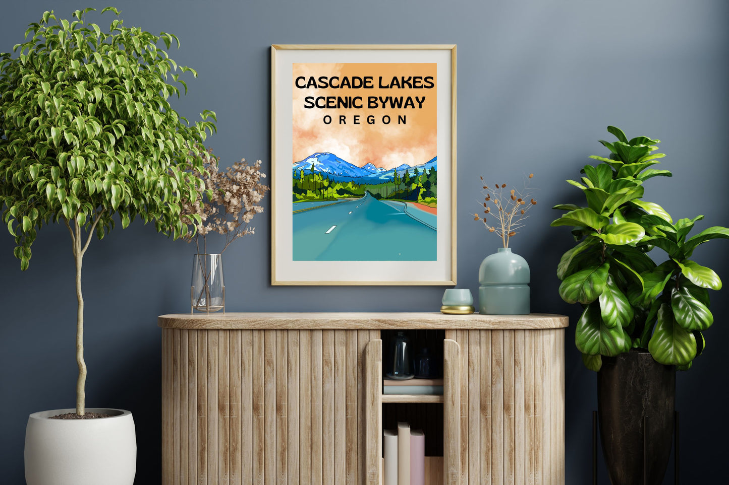 Cascade Lakes Scenic Byway, Oregon | Travel Poster Art Print - Wild Life Design Co.