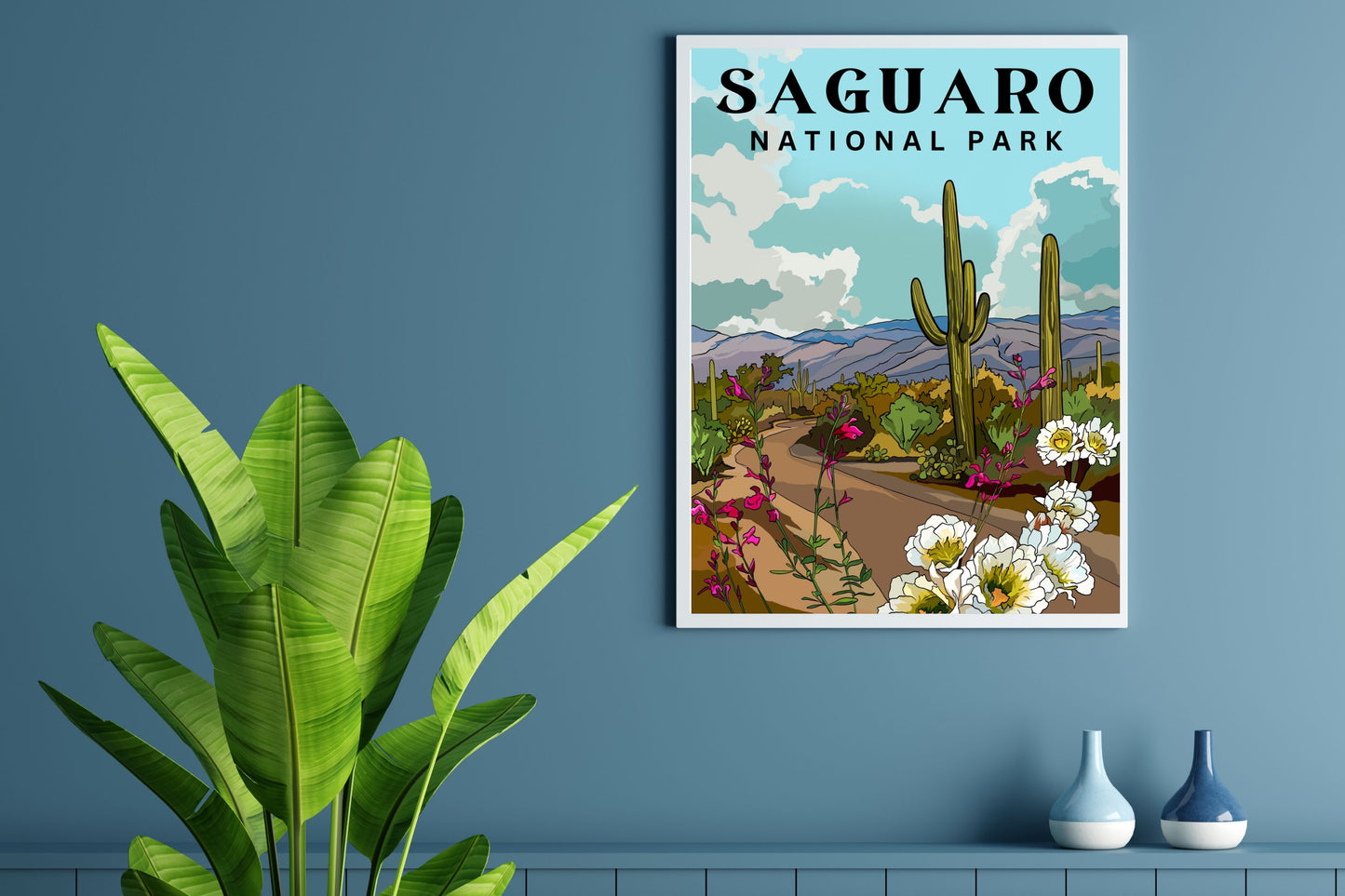 Saguaro National Park, Arizona | Travel Poster Art Print - Wild Life Design Co.
