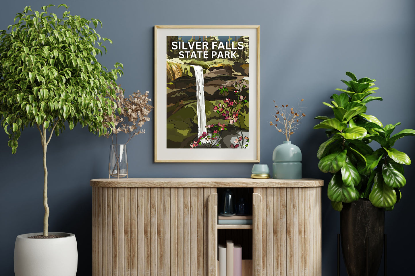Silver Falls State Park, Oregon | Travel Poster Art Print - Wild Life Design Co.