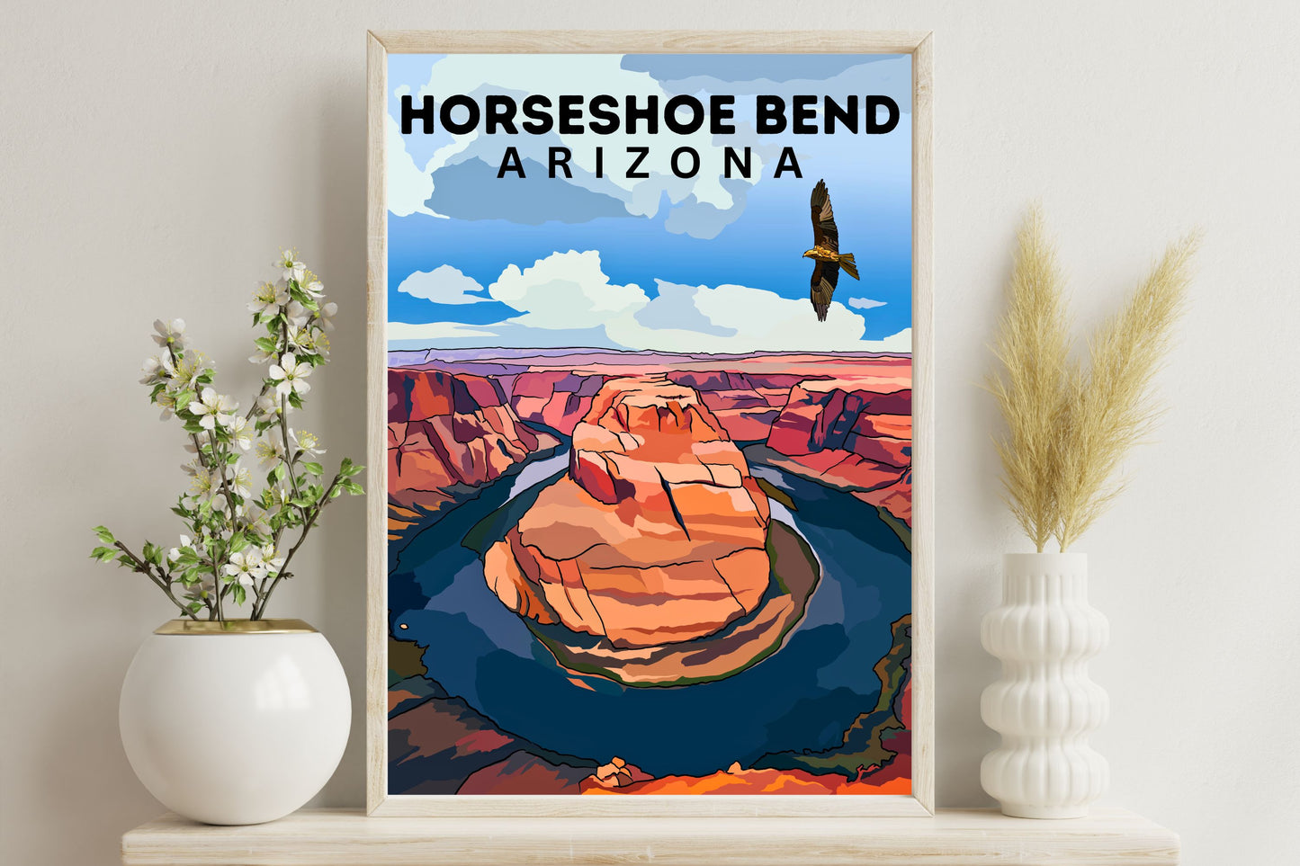 Horseshoe Bend, Arizona | Travel Poster Art Print - Wild Life Design Co.