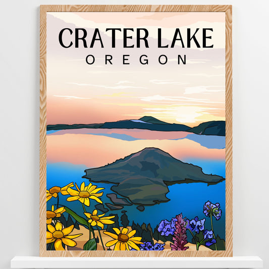 Crater Lake National Park Poster Art | Oregon