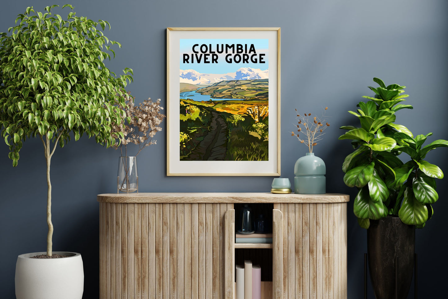 Columbia River Gorge | Travel Poster Art Print - Wild Life Design Co.