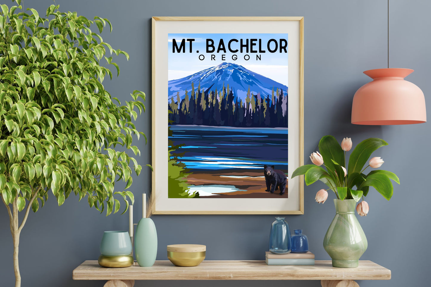 Mount Bachelor, Oregon | Travel Poster Art Print - Wild Life Design Co.