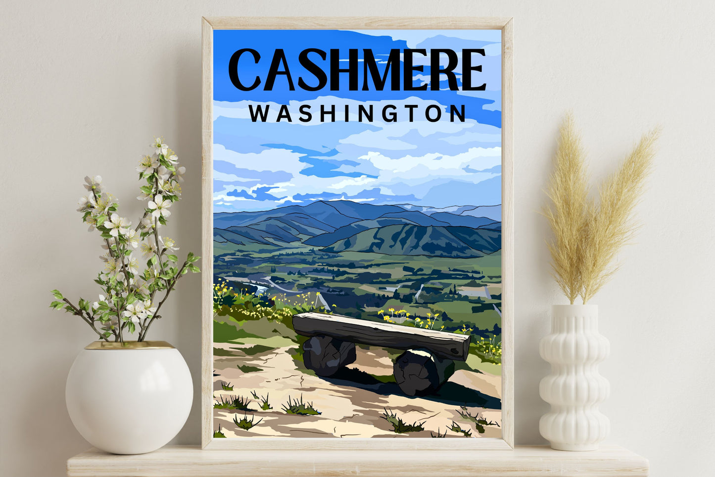 Cashmere, Washington | Travel Poster Art Print - Wild Life Design Co.