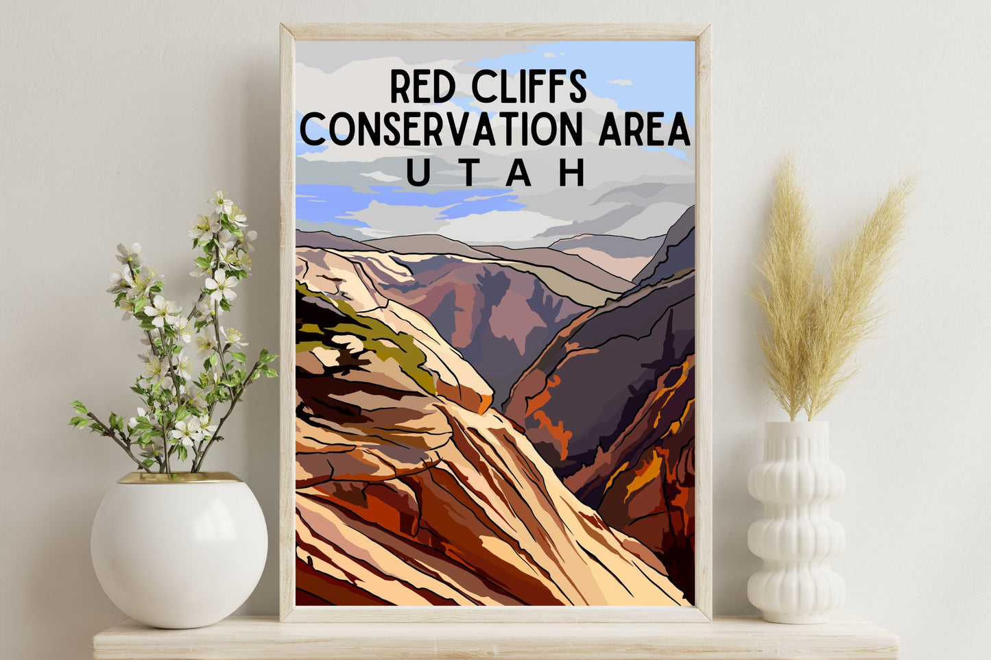 Red Cliffs National Conservation Area | Travel Poster Art Print - Wild Life Design Co.