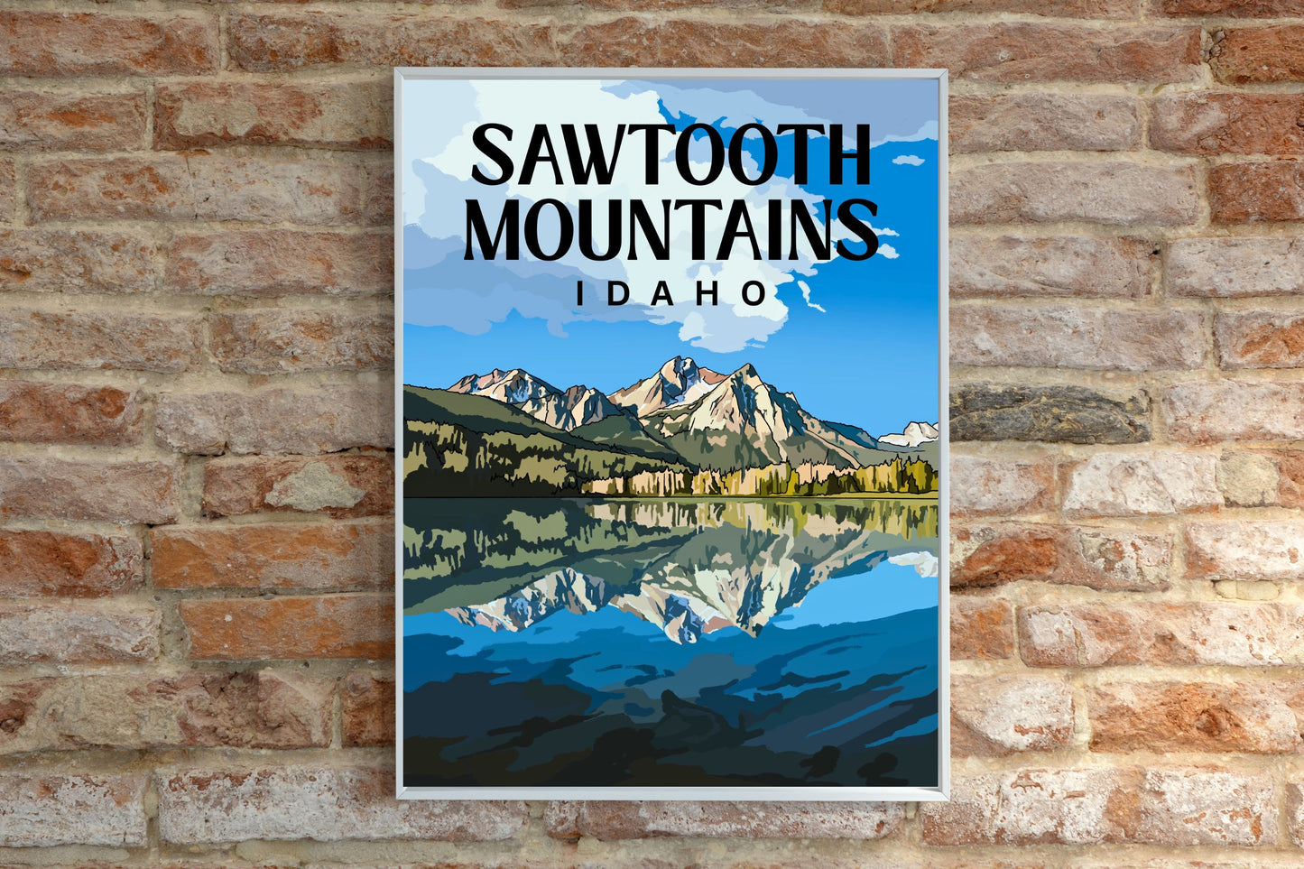 Sawtooth Mountains, Idaho Art Print / Travel Poster
