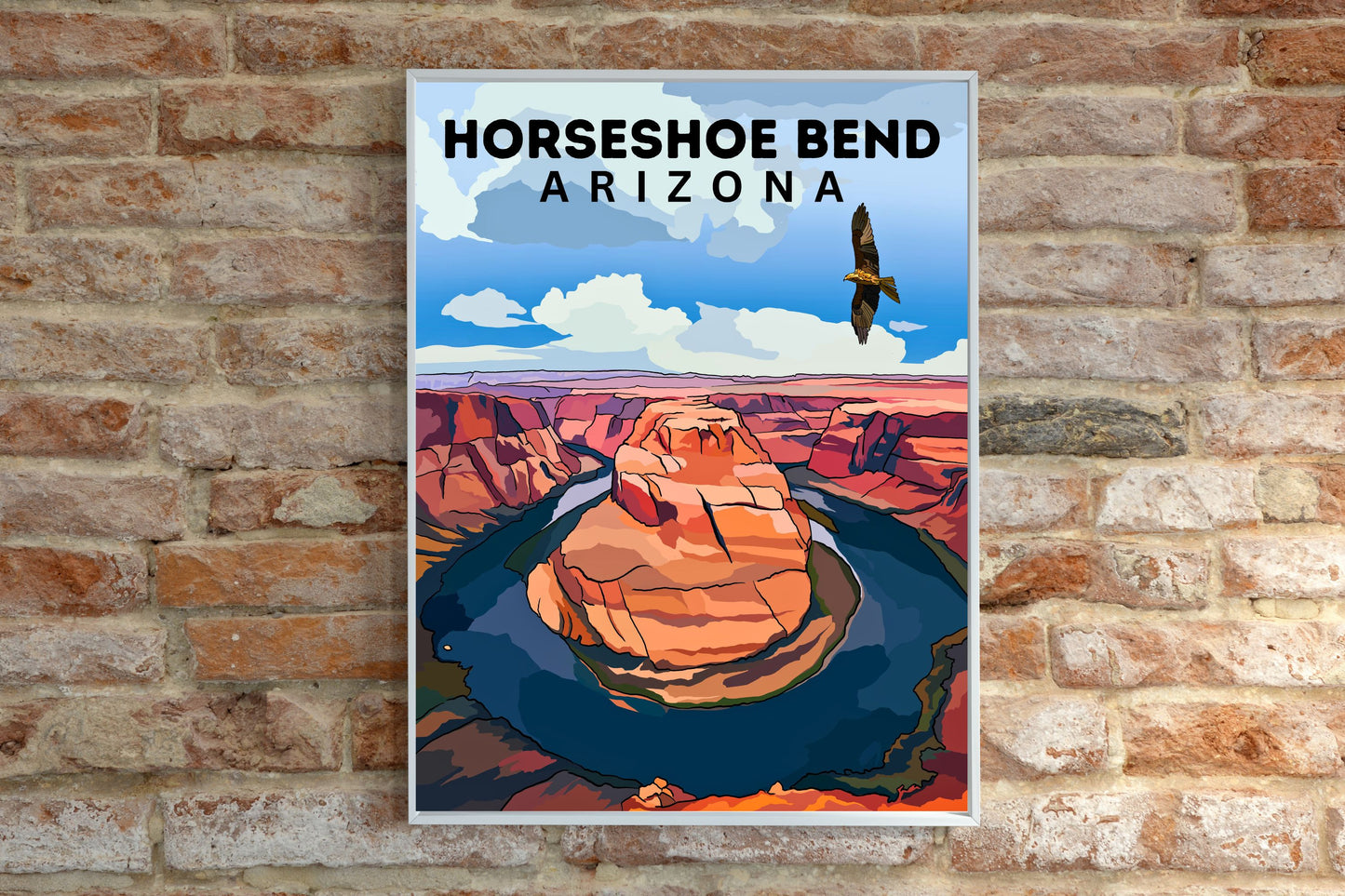 Horseshoe Bend, Arizona | Travel Poster Art Print - Wild Life Design Co.