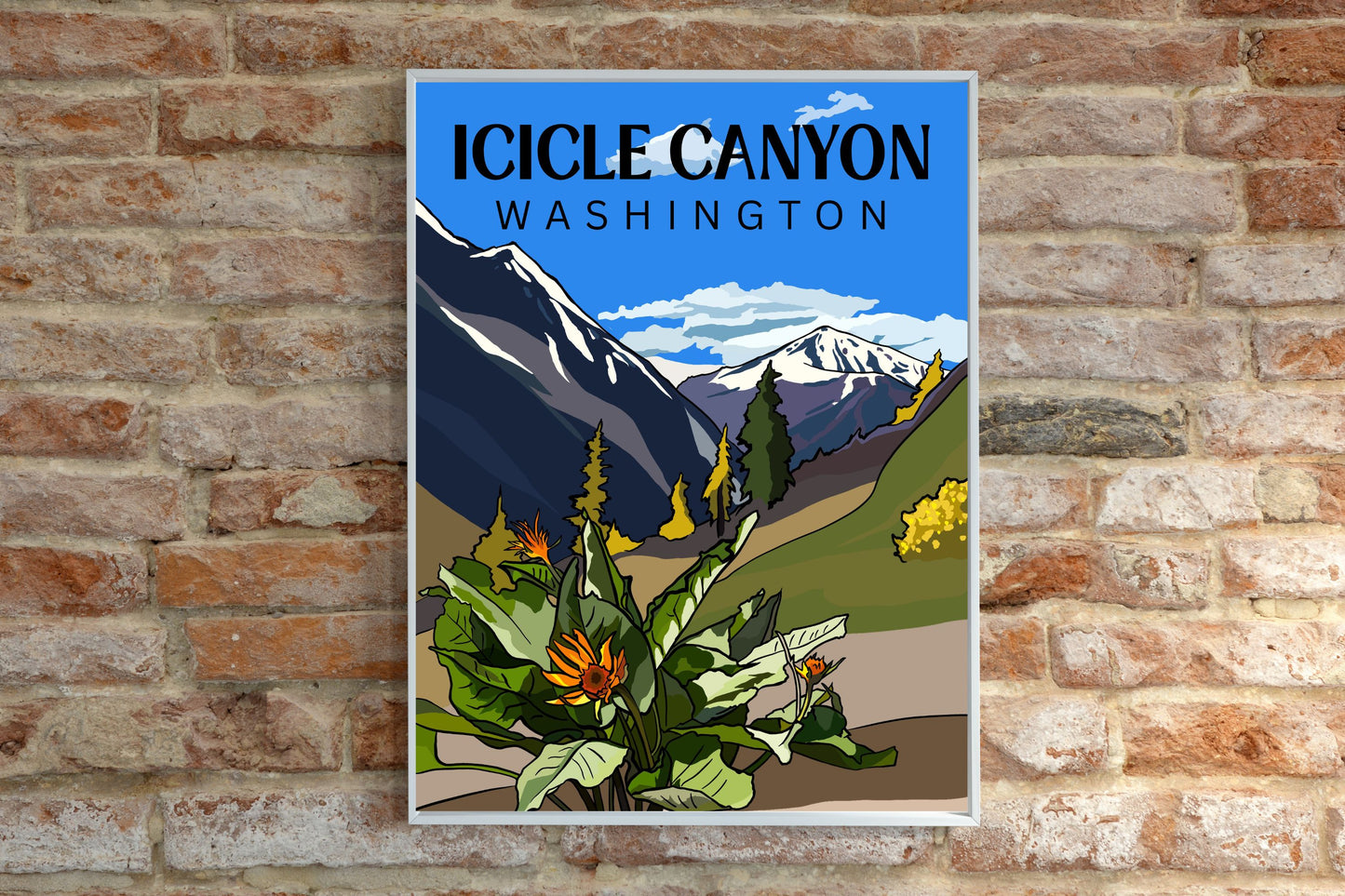 Icicle Canyon, Leavenworth, Washington | Travel Poster Art Print - Wild Life Design Co.