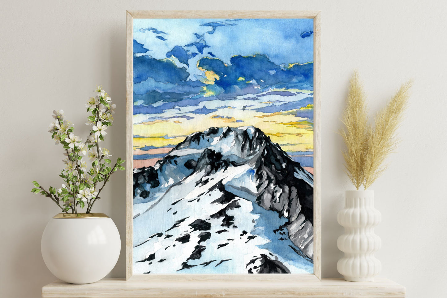 Mt. Hood Sunrise | Archival Watercolor Art Print - Emma H. Baldwin