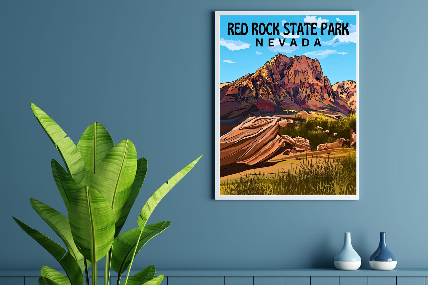 Red Rock State Park, Nevada | Travel Poster Art Print - Wild Life Design Co.