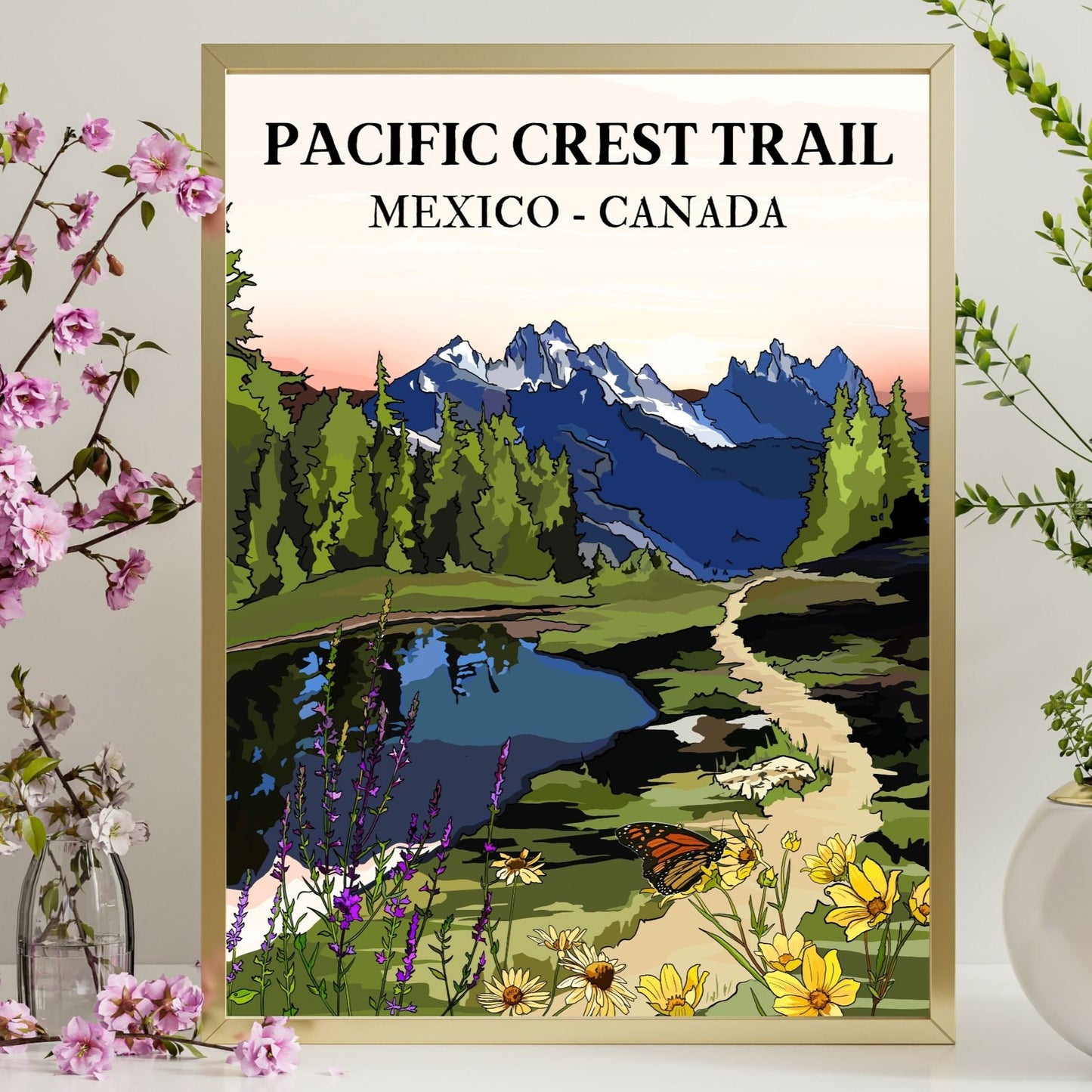 Pacific Crest Trail | Travel Poster Art Print - Wild Life Design Co.
