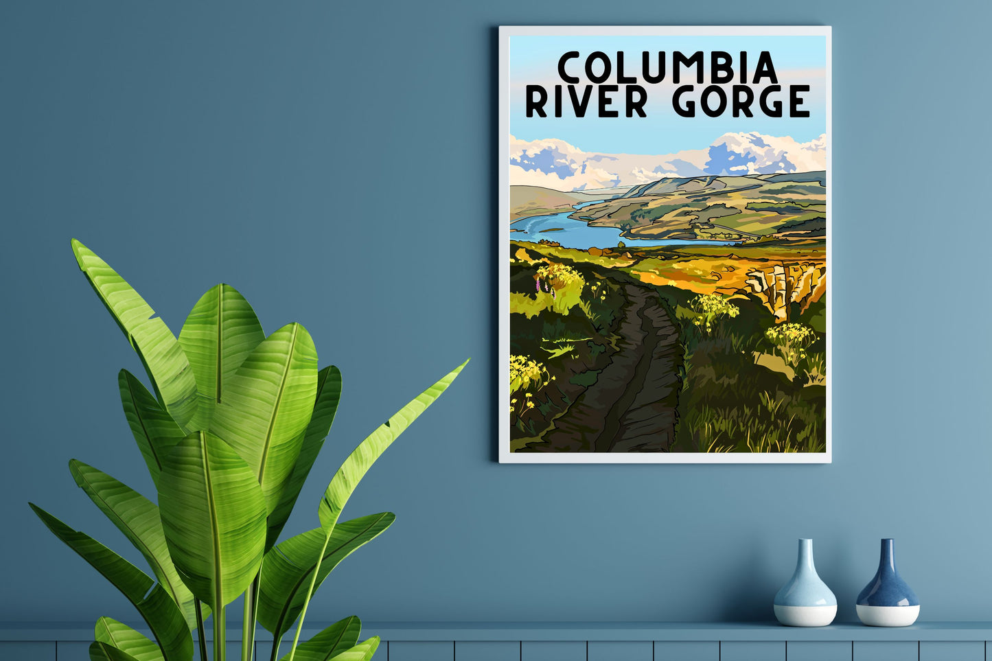Columbia River Gorge | Travel Poster Art Print - Wild Life Design Co.
