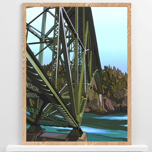 Deception Pass Bridge State Park | Travel Poster Art Print - Wild Life Design Co.