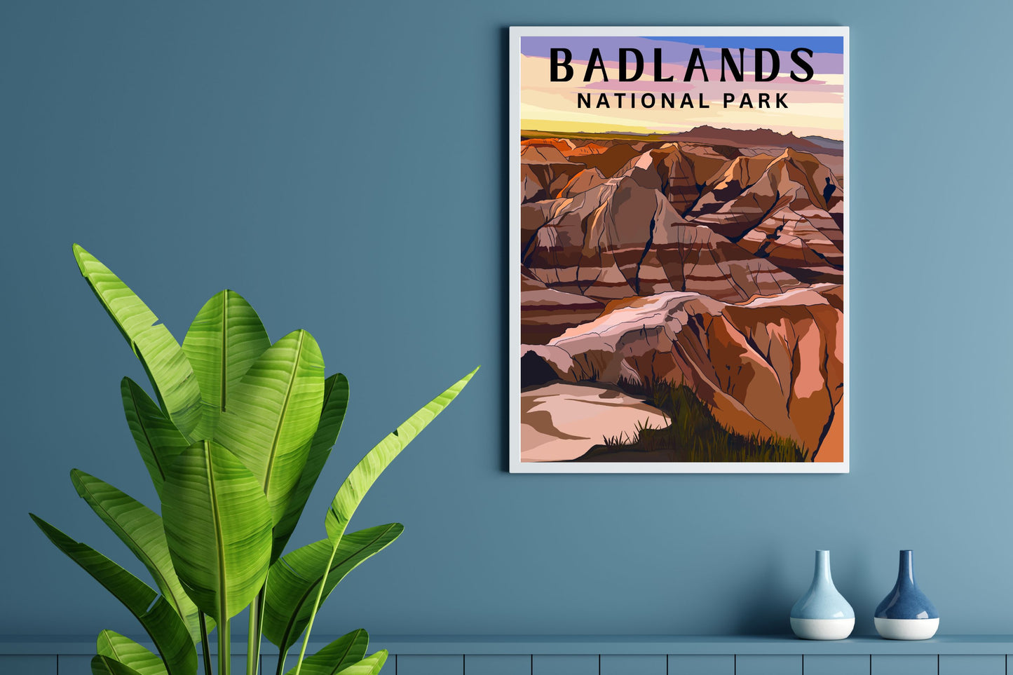 Badlands National Park, South Dakota | Travel Poster Art Print - Wild Life Design Co.