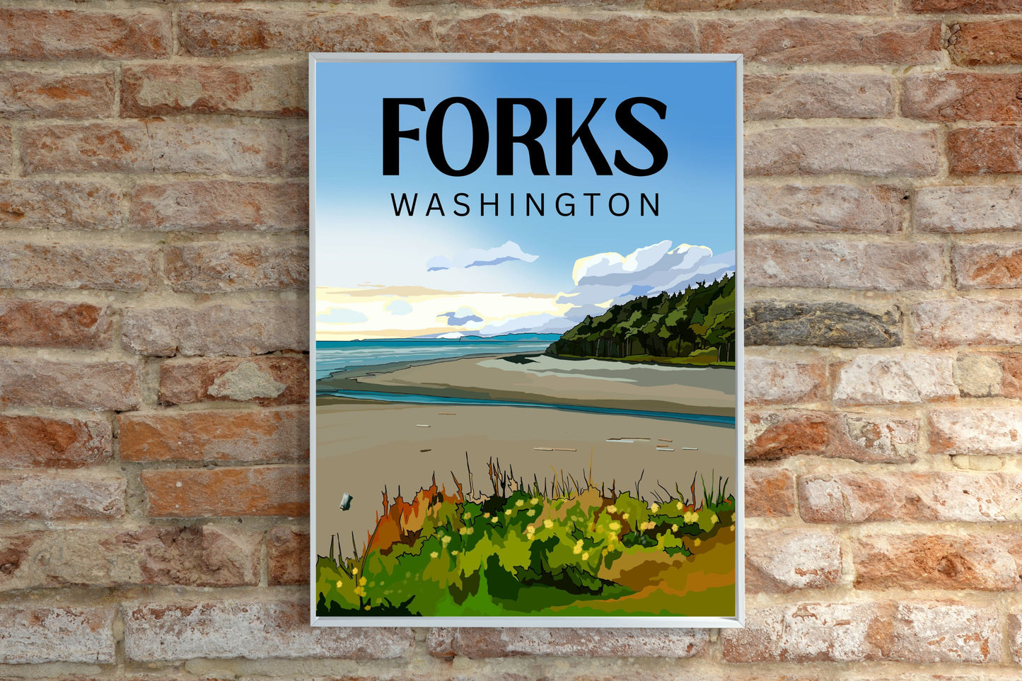 Forks, Washington | Travel Poster Art Print - Wild Life Design Co.