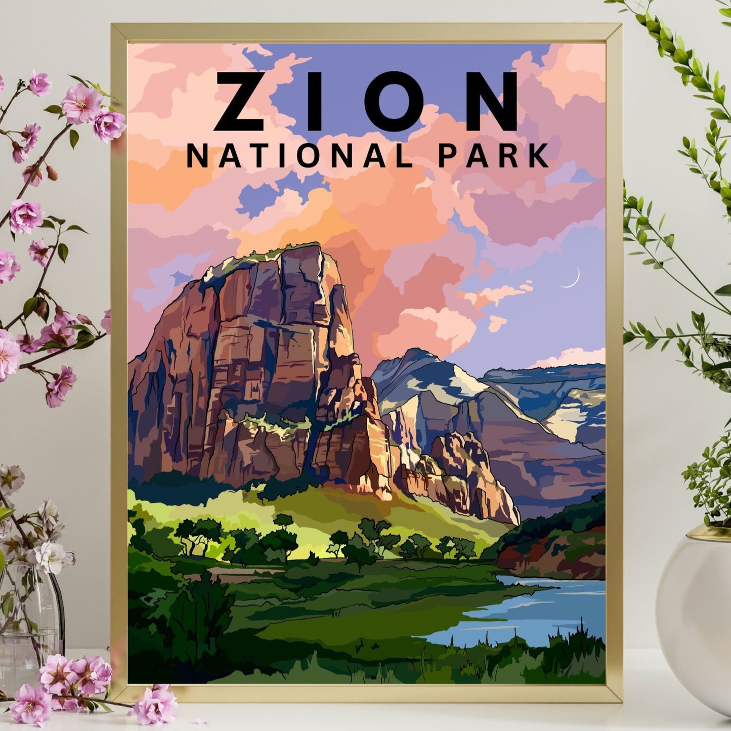 Zion National Park | Travel Poster Art Print - Wild Life Design Co.