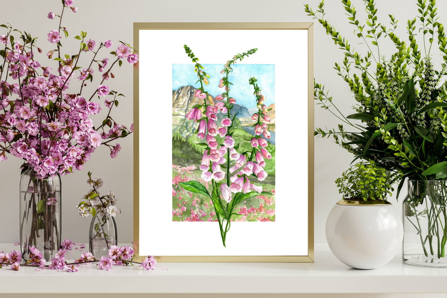 Foxglove in Bloom | Archival Watercolor Art Print - Emma H. Baldwin