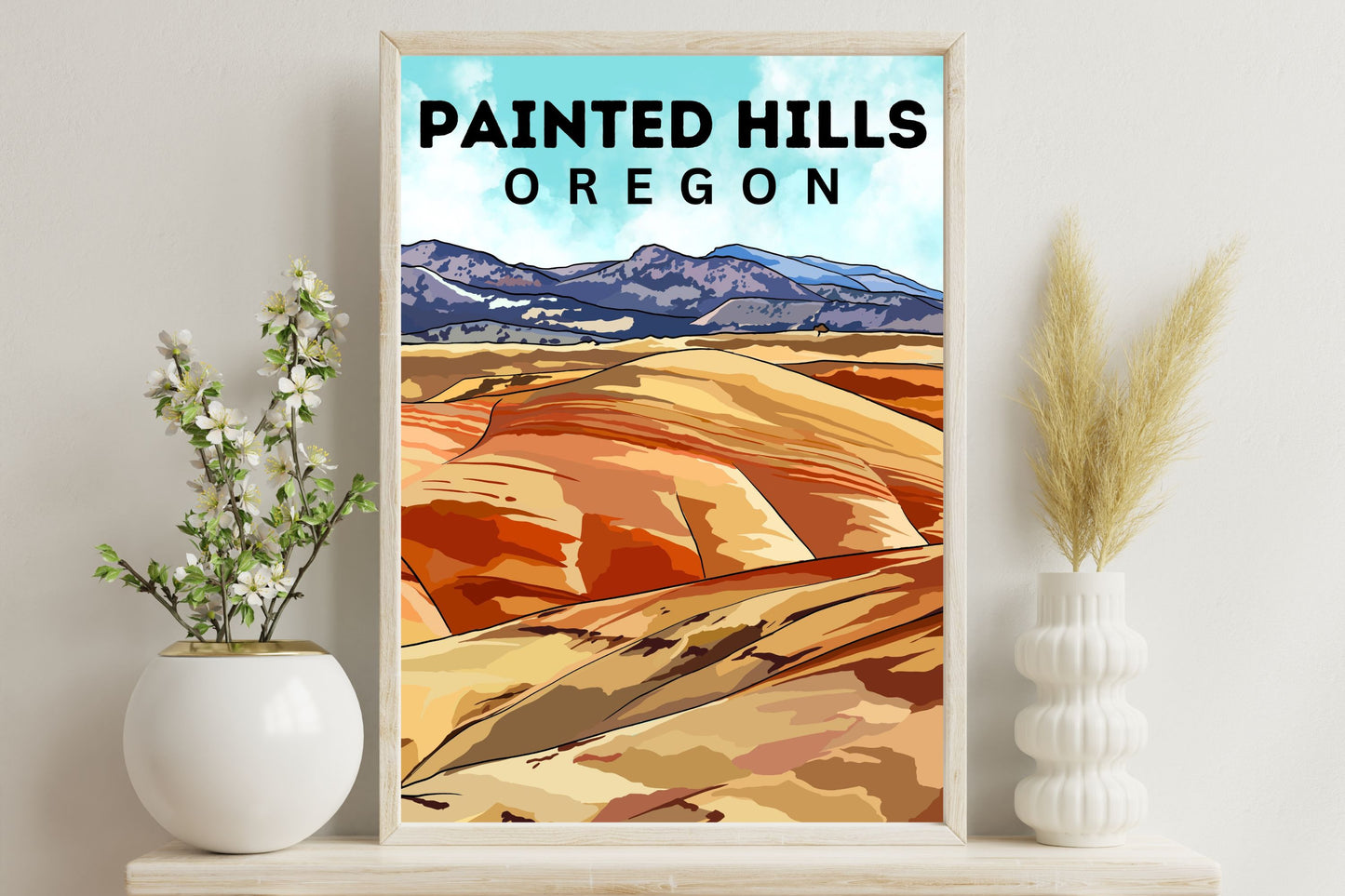 Painted Hills, Oregon | Travel Poster Art Print - Wild Life Design Co.