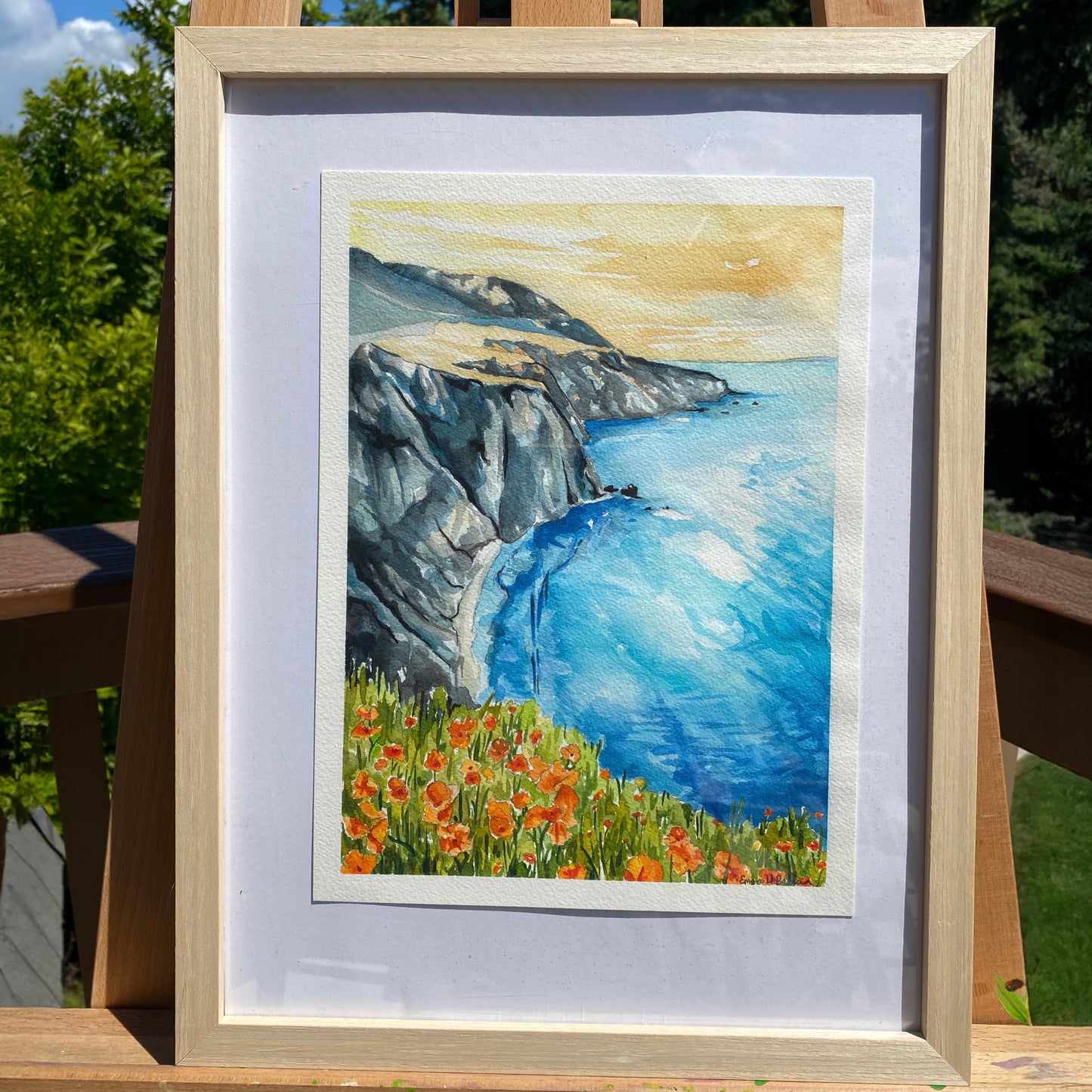 Cliffside Wildflowers | Original Watercolor Painting - Emma H. Baldwin