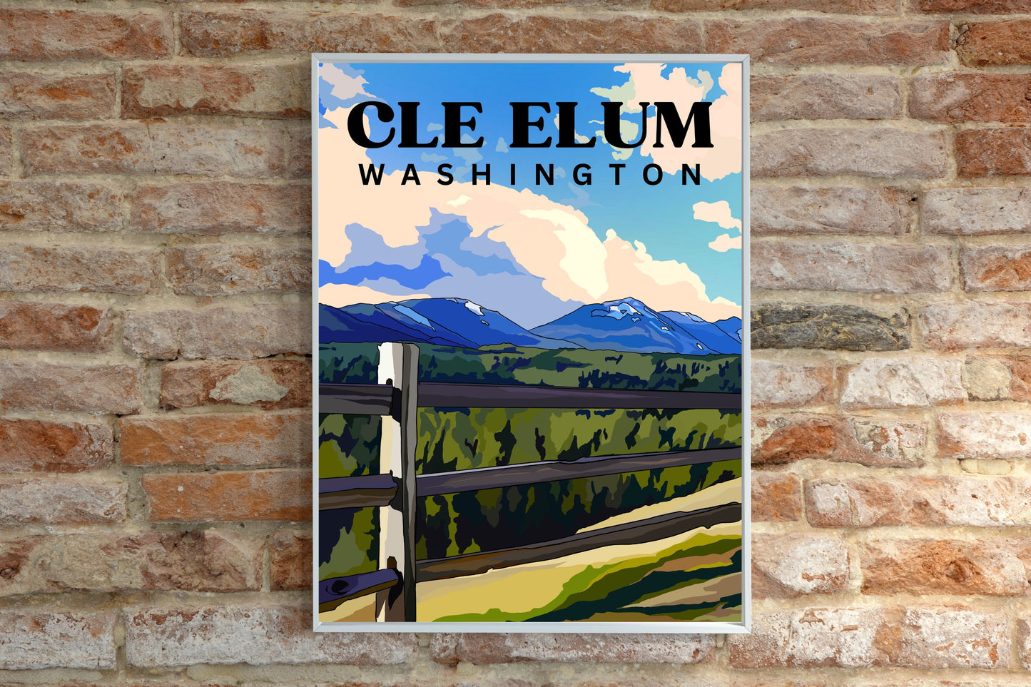 Cle Elum, Washington | Travel Poster Art Print - Wild Life Design Co.