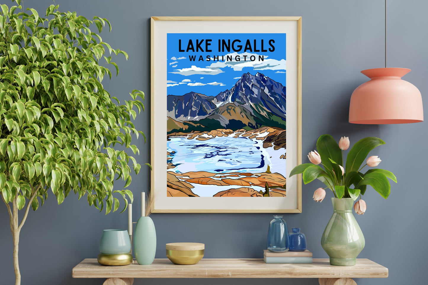 Lake Ingalls & Mt. Stuart | Travel Poster Art Print - Wild Life Design Co.