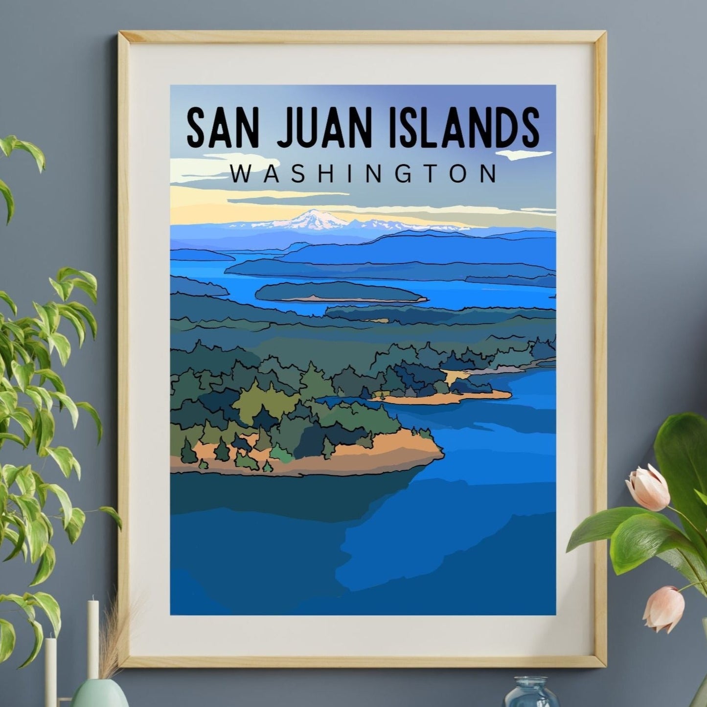 San Juan Islands, Washington | Travel Poster Art Print - Wild Life Design Co.