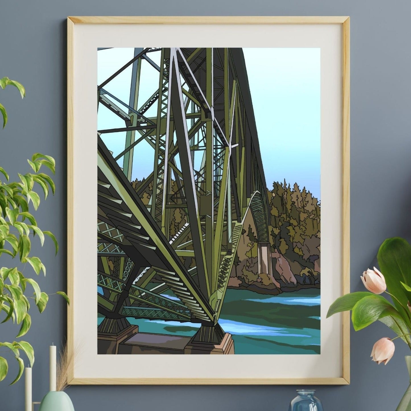 Deception Pass Bridge State Park | Travel Poster Art Print - Wild Life Design Co.