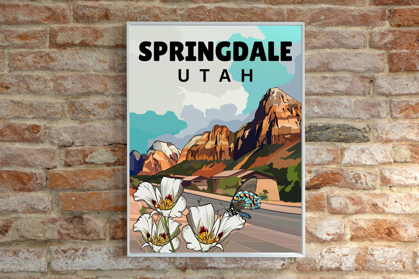Springdale, Utah | Travel Poster Art Print - Wild Life Design Co.