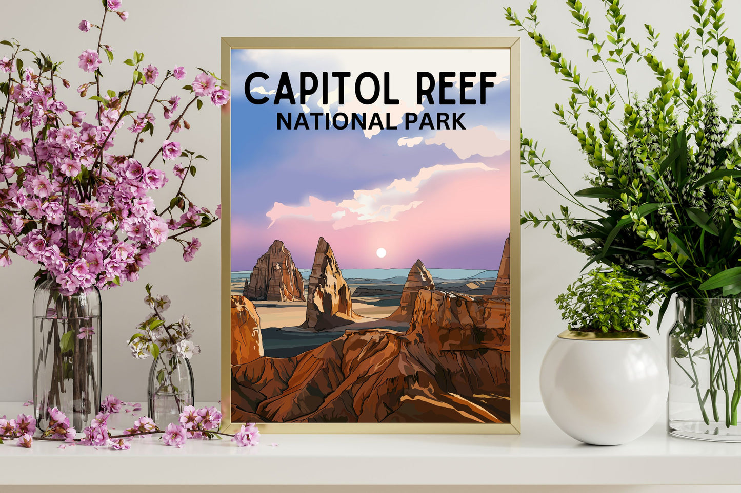 Capitol Reef National Park, Utah | Travel Poster Art Print - Wild Life Design Co.