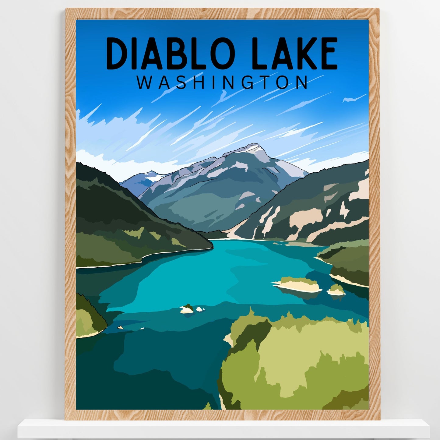 Diablo Lake, North Cascades National Park | Travel Poster Art Print - Wild Life Design Co.
