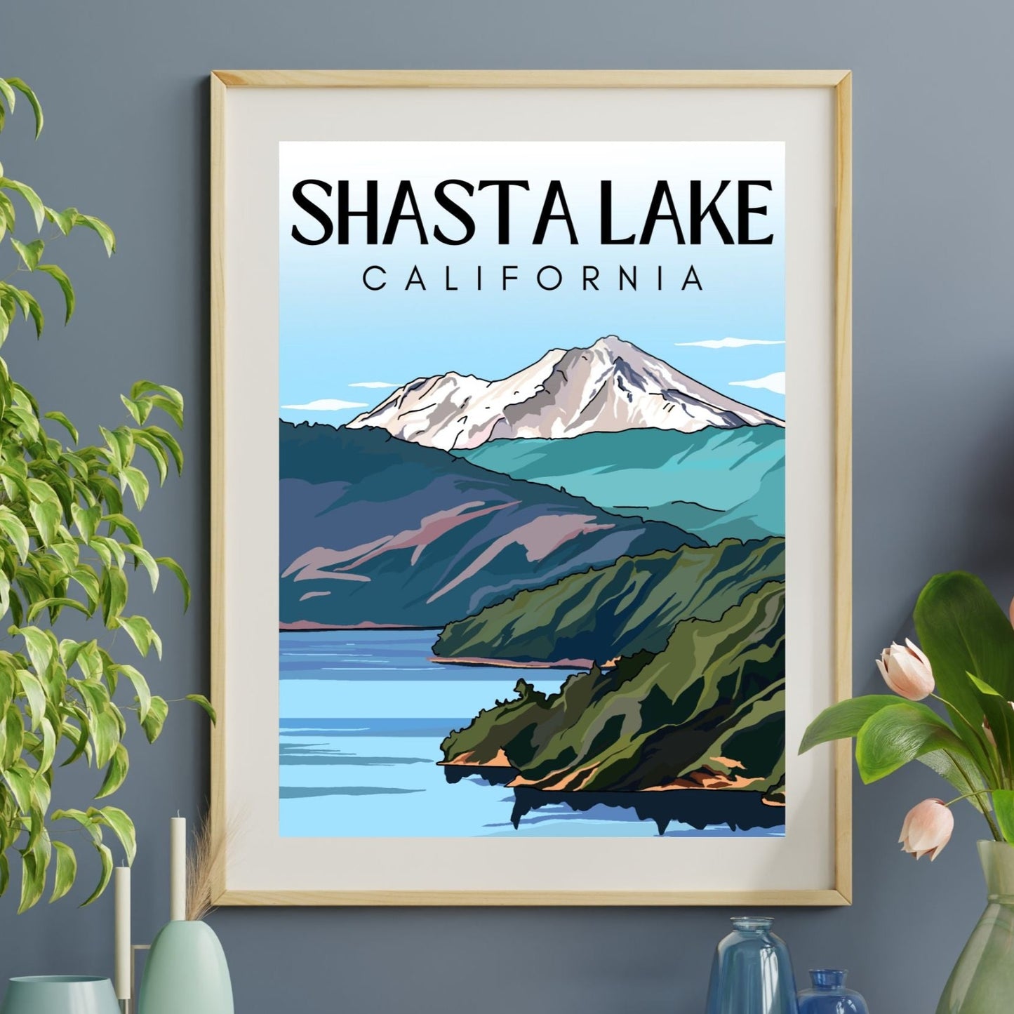 Shasta Lake Poster Art | California