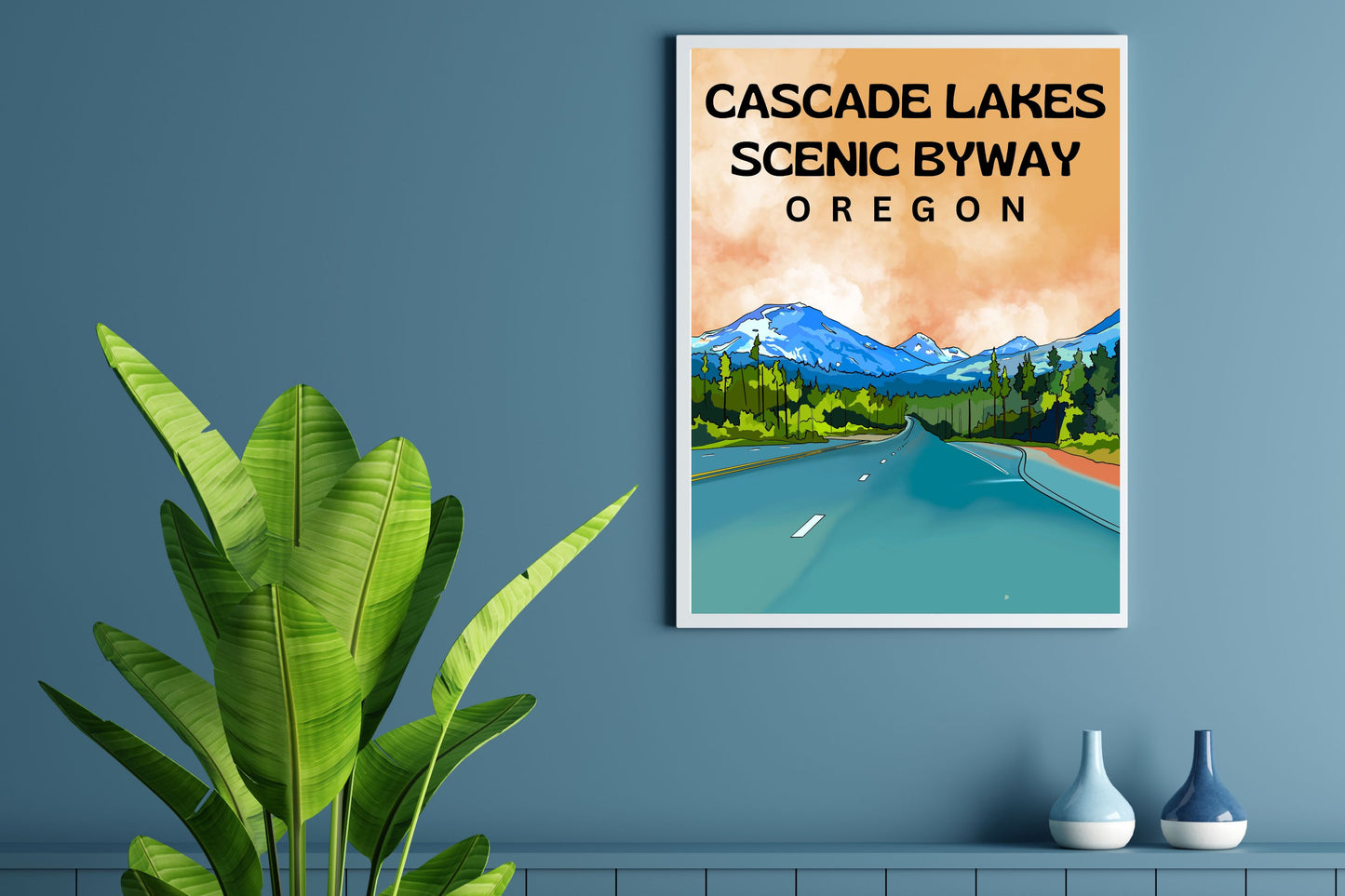 Cascade Lakes Scenic Byway, Oregon | Travel Poster Art Print - Wild Life Design Co.