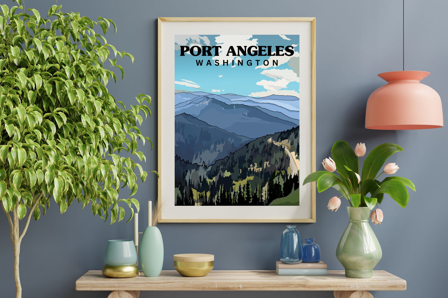 Port Angeles, Washington | Travel Poster Art Print - Wild Life Design Co.