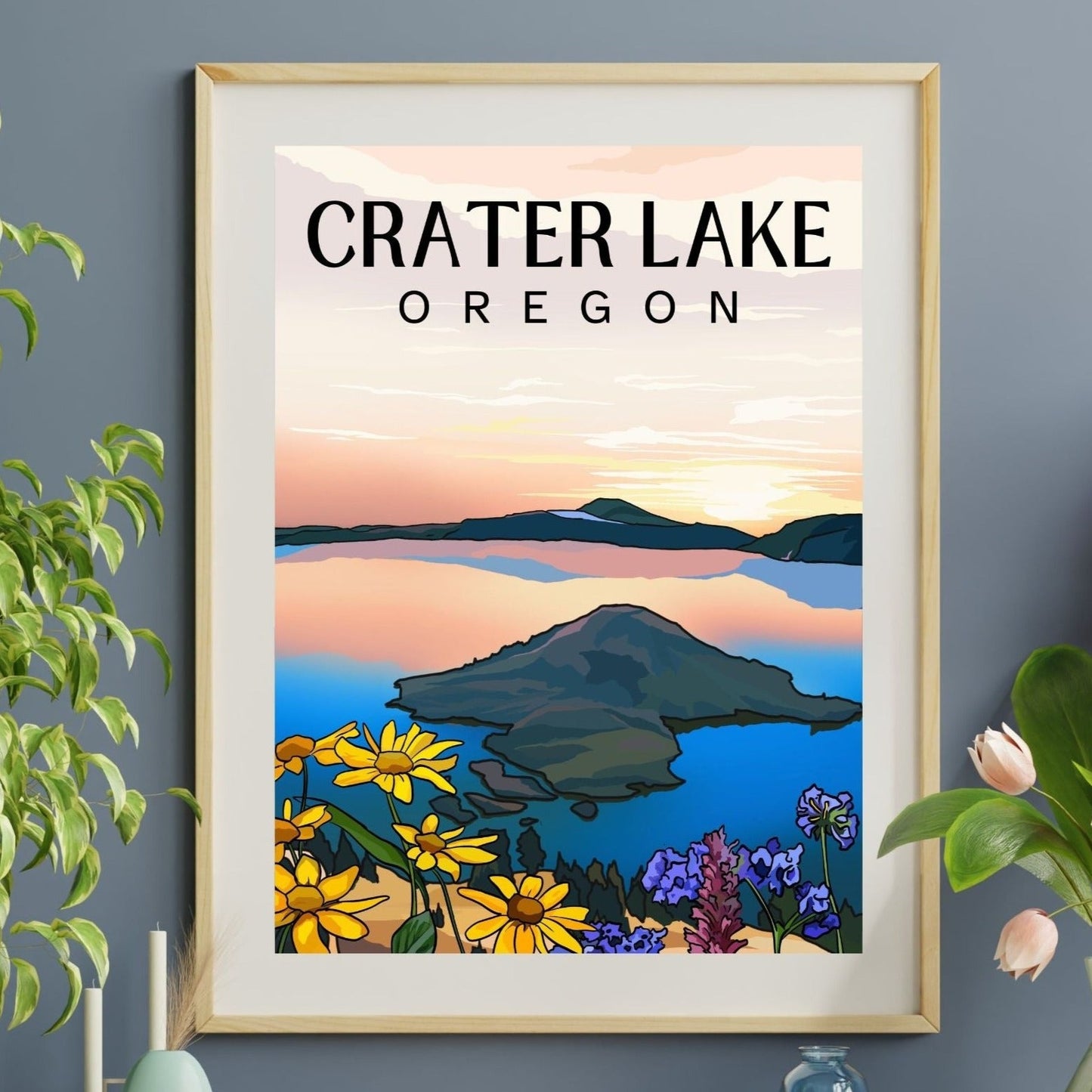 Crater Lake National Park Poster Art | Oregon