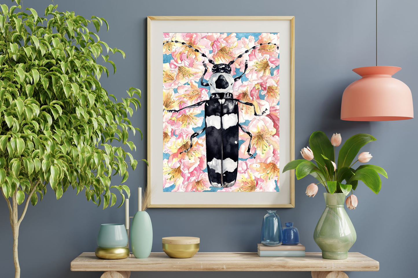 Alder Borer Beetle | Archival Watercolor Art Print - Emma H. Baldwin