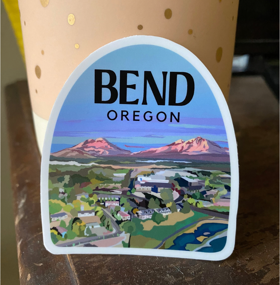 Bend, Oregon Sticker - Central Oregon Sisters Vinyl Decal, Waterproof Outdoor Use, UV resistant Decal