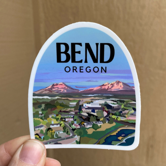 Bend, Oregon Sticker - Central Oregon Sisters Vinyl Decal, Waterproof Outdoor Use, UV resistant Decal
